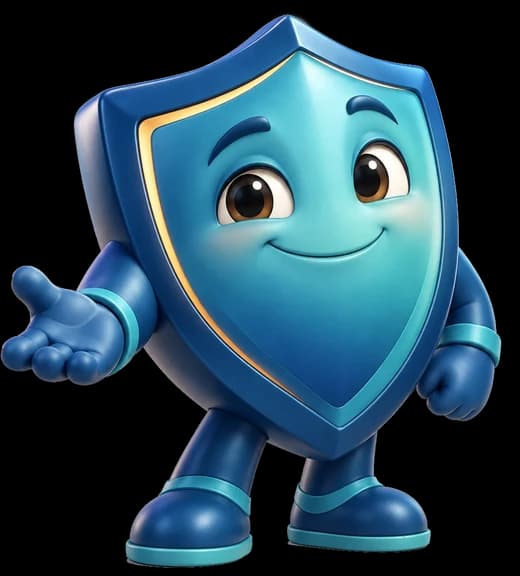 Mascota de Fianzas: un escudo sonriente